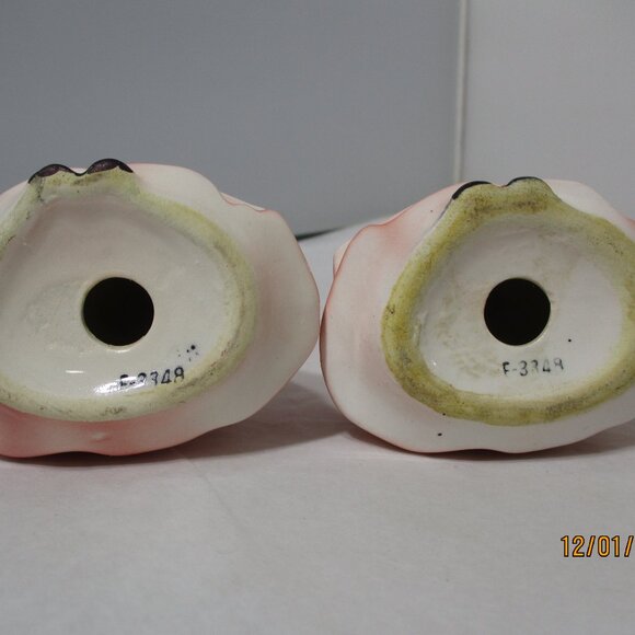 Vintage Enesco Praying Girls Ladies Salt & Pepper Pink Dresses. Give us This Day - Picture 6 of 11